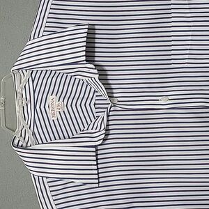 MERONA Blue Purple Striped Long Sleeve‎ Button Up Shirt - Size XXL 18-18 1/2